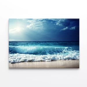 View of Waves at Seychelles Beach  Print 100% Australian Made 75 x 50cm  (Stretched)