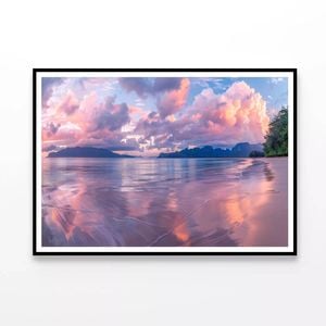 Sunset & Beach  Print 100% Australian Made 90x60cm  (Poster)