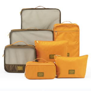 M Square Fashion Design Travel Packing Organizer Business Trip Storage Bags 7pcs Set Yellow