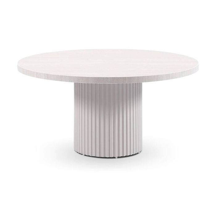 Curl Outdoor 1.5m Round Ceramic Top Dining Table Light Dune