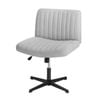 Oikiture Mid Back Armless Office Desk Chair Height Adjustable Wide Seat Grey