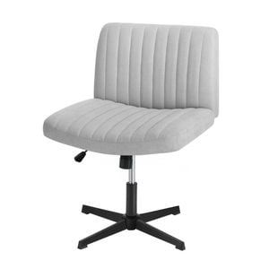 Oikiture Mid Back Armless Office Desk Chair Height Adjustable Wide Seat Grey