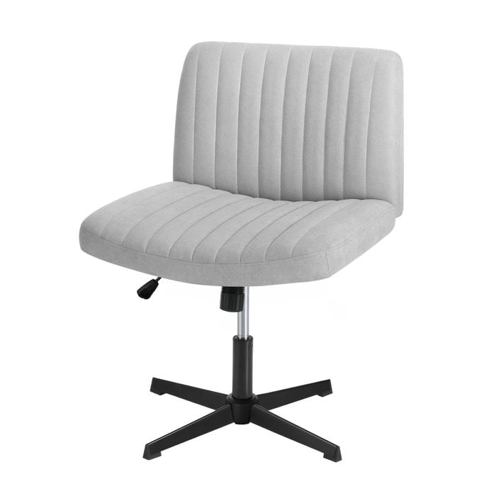 Oikiture Mid Back Armless Office Desk Chair Height Adjustable Wide Seat Grey