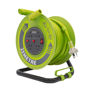 Click 25m Heavy Duty 4 Outlet Cable Reel