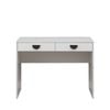 European Cabinetry White VJ Panel Half Moon Black Handles Odessa Desk