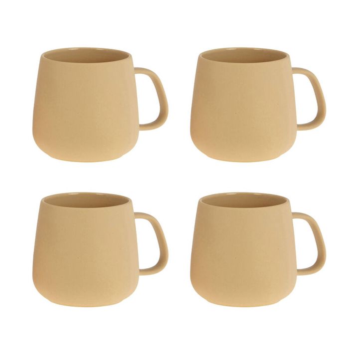 4PK Bramble Bay Summer Blooms Ceramic Everyday Kitchen Coffee Mug Beige