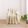 Dreamaker Eve Reversible Sherpa & Coral Fleece Electric Heated Throw Blanket Cream 130 x 160cm | Overheat Protection