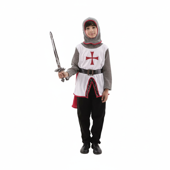 More Than Party Boys Crusader Costume Authentic Medieval Knight Large 128x56cm