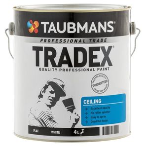 Taubmans Tradex White Flat Interior Ceiling Paint - 4L