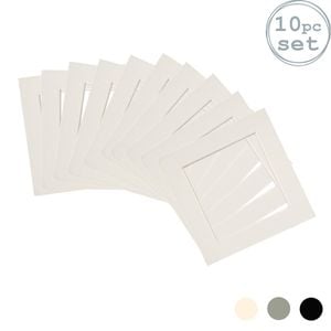 10x Picture Photo Mounts - To Fit Frame Size 6 X 6" For Image Size 4 X 4"