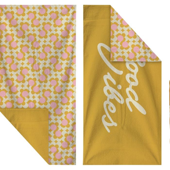 Good Vibes 160x80cm Quick Dry Waffle Beach Towel Retro Dot