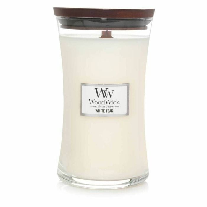 WoodWick Candle - Large White Teak