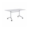 Olg Modulus Flip Table White And Silver Frame White Top L1200mm X W750mm