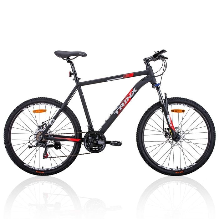 Trinx M136 Mountain Bike 26 inch Shimano Gear 21-Speed MTB Matt Black White/Red 17 inches