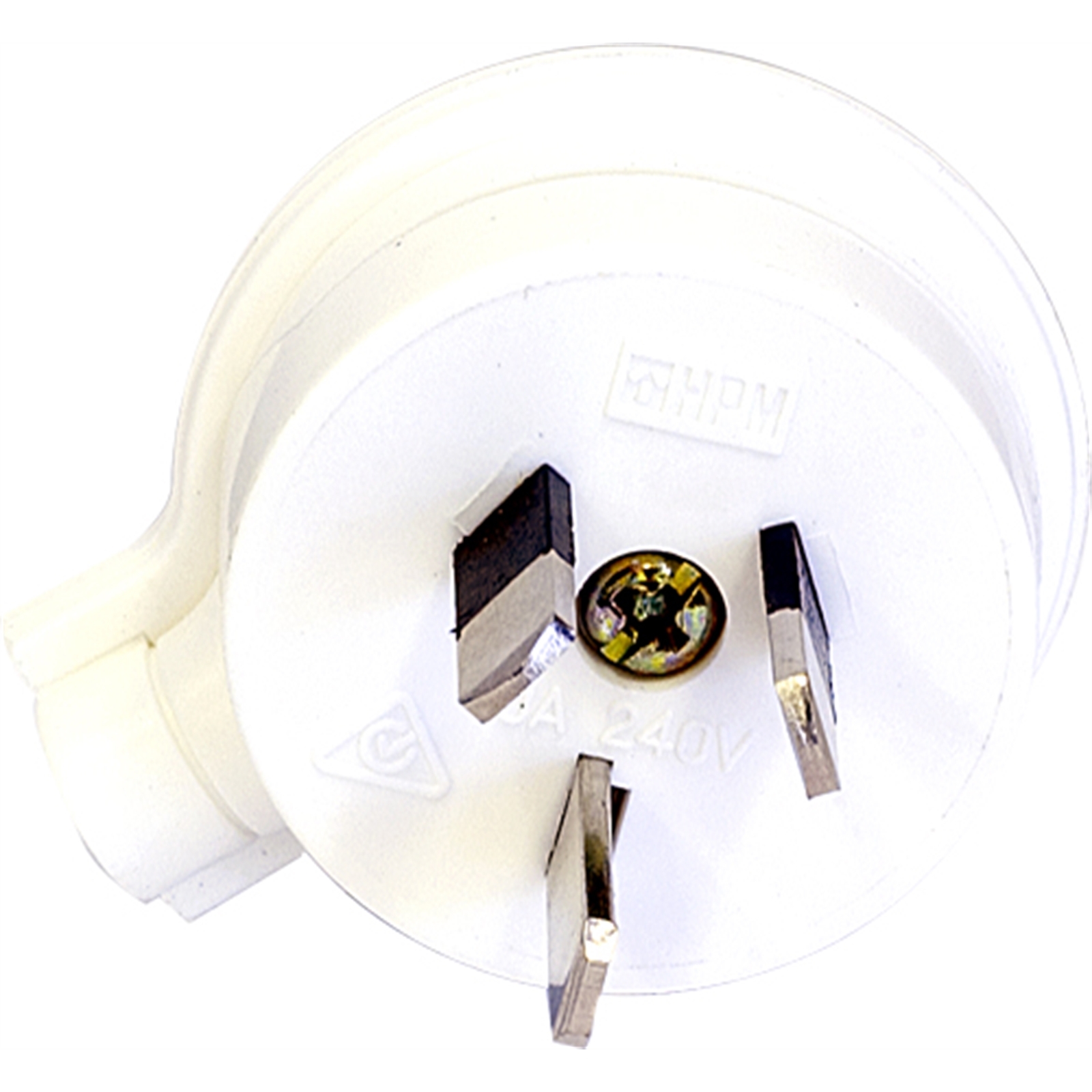 HPM 15A White 3 Pin Electrical Plug Top