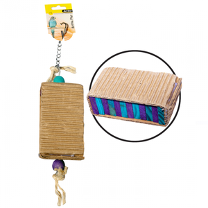 Avi One Bird Toy Wooden Blocks And Corrugated Board With Beads 34cm (22447)