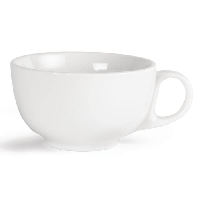 Olympia Whiteware Coffee Cups 425ml 12 Pack Ceramic Drinkware White Bulk Reusable