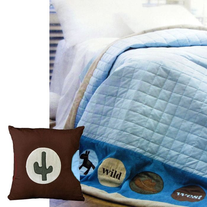 Happy Kids Wild Wild West Blue Embroidered Comforter Single with Bonus Cushion