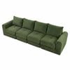 Ufurniture 300cm 4 Seater Sofa Corduroy Modular Compressed Large Couch Recliner No Assembly Green