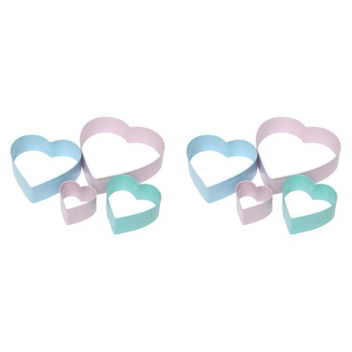 2 x 4pc Wiltshire Heart Shaped Cookie/Biscuit Bakeware Cutters