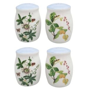 2x 2pc Urban Ceramic Botanicals Floral Salt and Pepper Shakers Set 8x6cm Blue