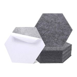 iDeer Life Acoustic Foam 12PCS Sound Panels Wall Tiles (Hexagon Shape Dark Grey)