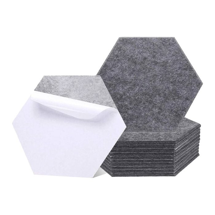 iDeer Life Acoustic Foam 12PCS Sound Panels Wall Tiles (Hexagon Shape Dark Grey)