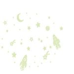 Allwallstickers Medium Multicolour Glow in Dark Spaceships & Stars Wall Stickers Wall decal