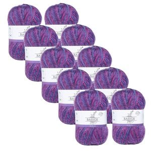 10x Malli 100g Blend Basic Poly/acrylic Mix Berries Multi Colour Yarn