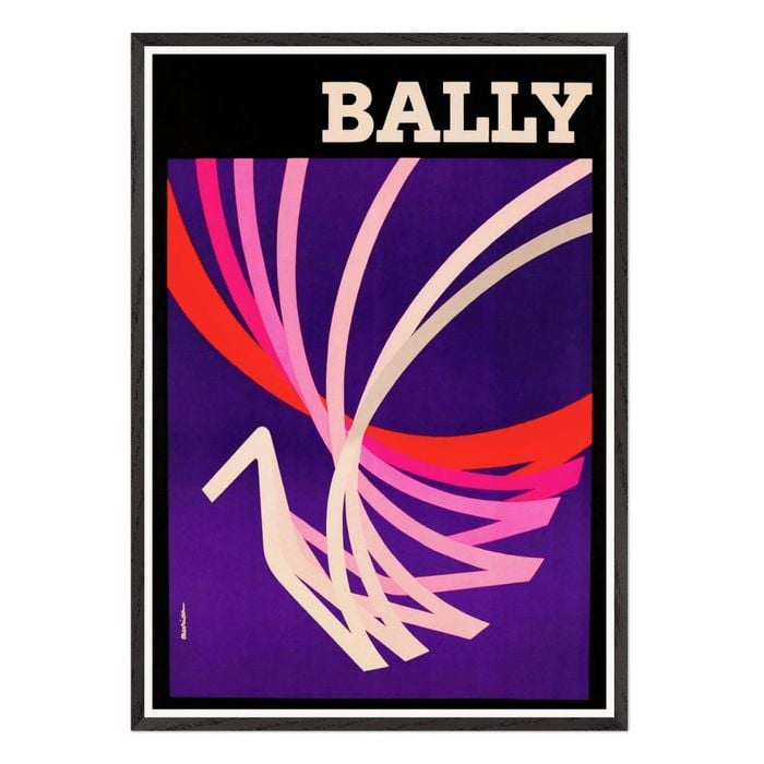 Galrie Bally Vintage Art Deco Poster Elegant Abstract Artwork for Home Decor, Black Frame, A0 84 x 119cm (33 x 47inch)