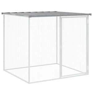 vidaXL Chicken Coop Chicken Cage Hen House with Roof Light Grey Galvanised Steel 103x98x90 cm