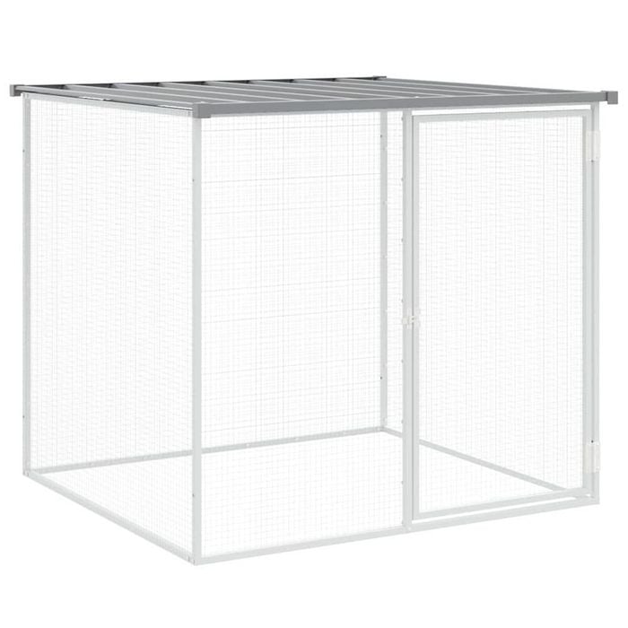 vidaXL Chicken Coop Chicken Cage Hen House with Roof Light Grey Galvanised Steel 103x98x90 cm