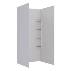 Stein 900 x 900 x 2000mm White 3-Sided Corner Mould Wall Shower Liner 