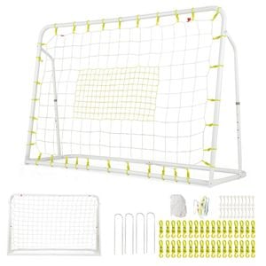 Costway 2-in-1 Kids Soccer Goal Adjustable Football Rebounder Net Training