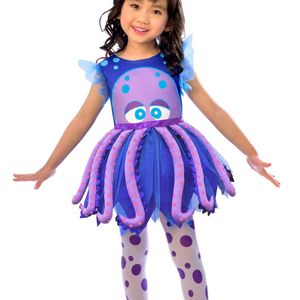 Cute Purple And Blue Octopus Girls Costume - 7-8