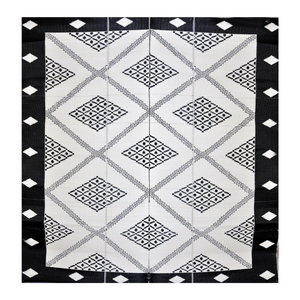 Fab Habitat 270x270cm Black & Cream Troy Recycled Plastic Reversible Outdoor Rug