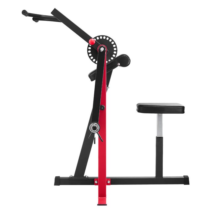 Vevor Preacher Curl Machine Black Red 2 In 1 Bicep Curl Machine And Triceps Extension For Home Gym