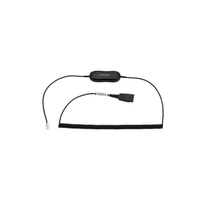 Jabra GN1218 2m AC Attenuation Coiled Cable - Black
