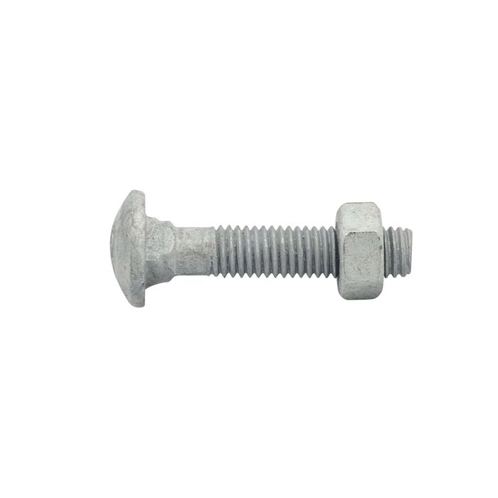 Zenith M8 x 40mm Hot Dipped Galvanised Cup Head Bolt And Nut - Each