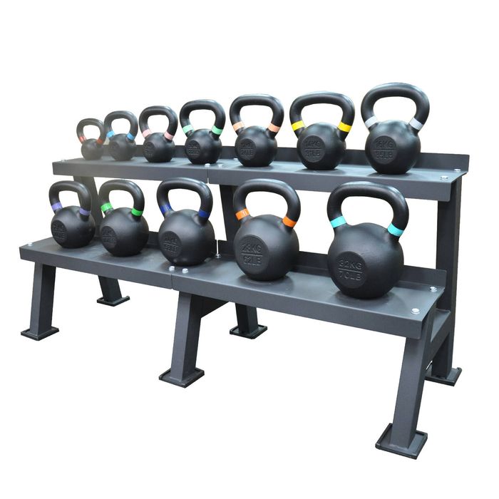 192kg - 4kg To 32kg Premium Powder Coated Iron Kettlebell Weight Set With Stand
