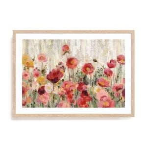 Artey | Sprinkled Flowers Crop - Framed Print - Natural Frame - 70 x 100cm