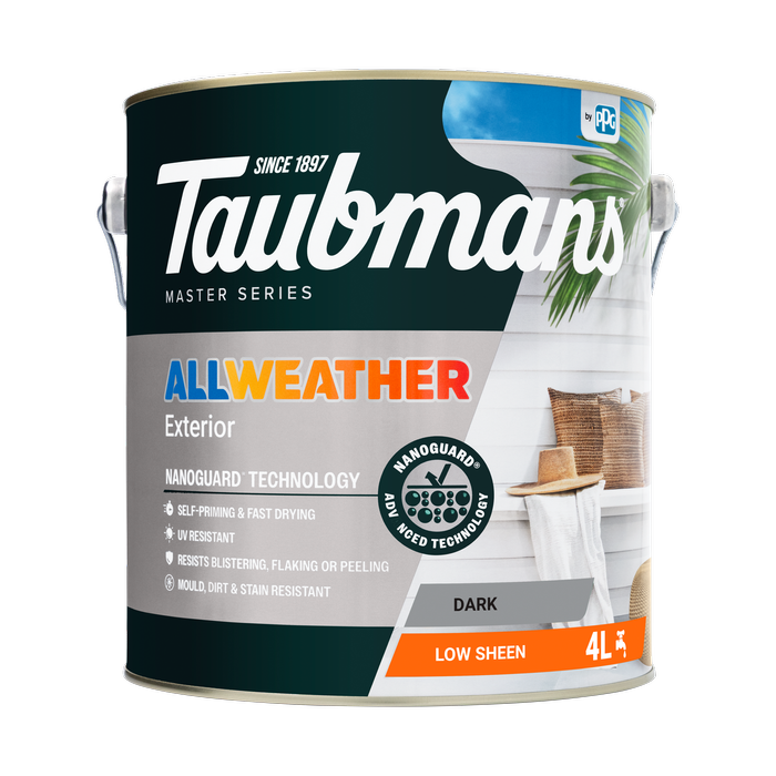 Taubmans 4L Dark Low Sheen All Weather Exterior Paint