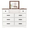 Ufurniture Chest of Drawers with LED Mirror Dressing Table Charging Station White