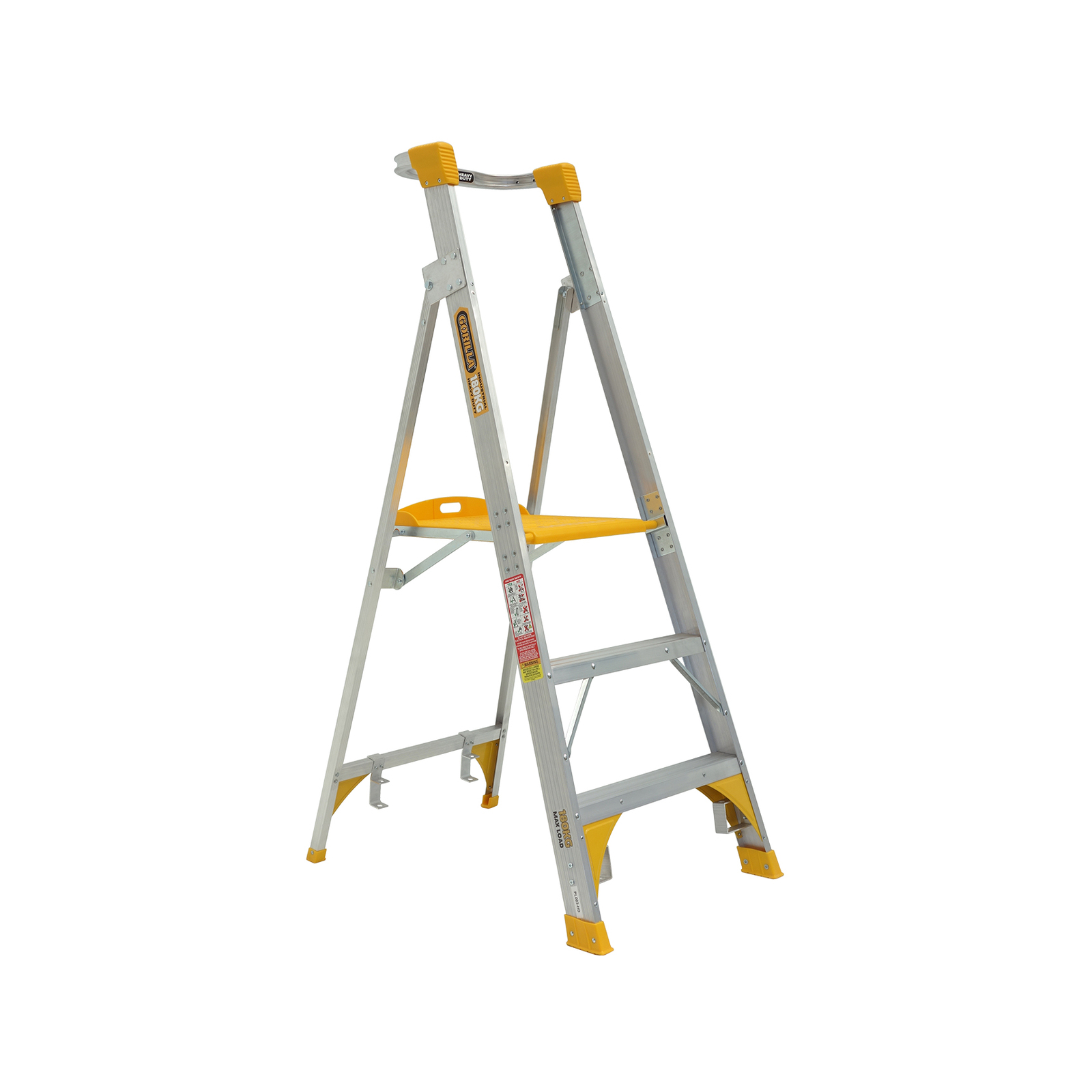 Gorilla 0.9m 180kg Heavy Duty Aluminium Platform Ladder - Bunnings ...