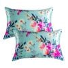 Catzon 2 Pcs Floral Satin Pillowcases for Hair and Skin with Envelope Closure 51 X 102cm
