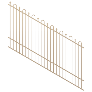 ProtectorAl 1201 - 2400 x 1500mm Primrose Raked 16-30º Loop And Spear Top Pool Fence Panel