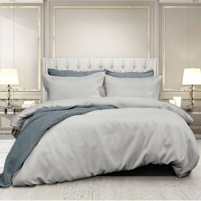 Ardor Florence Waffle Silver Quilt Cover Set King