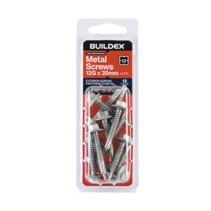 Buildex 12G x 35mm Class 3 Sheet Metal Screws - 12 Pack