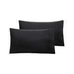 Accessorize Bedroom Collection 48cm x 73 cm Black Twin Pack Satin Pillowcase