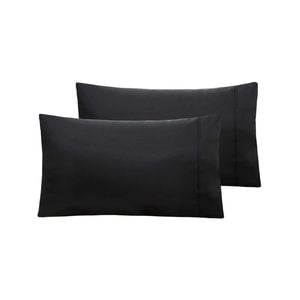 Accessorize Bedroom Collection 48cm x 73 cm Black Twin Pack Satin Pillowcase